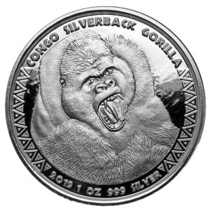 1 oz Silbermünze Congo Silverback Gorilla