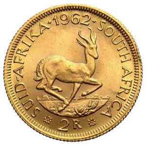 Südafrikanischer 2 Rand Goldmünze