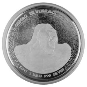 1 kg Silbermünze Kongo-Gorilla